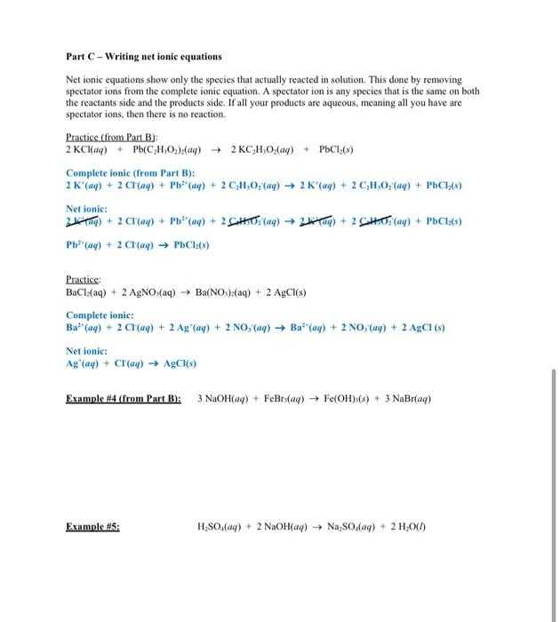 writing complete equations practice answer key