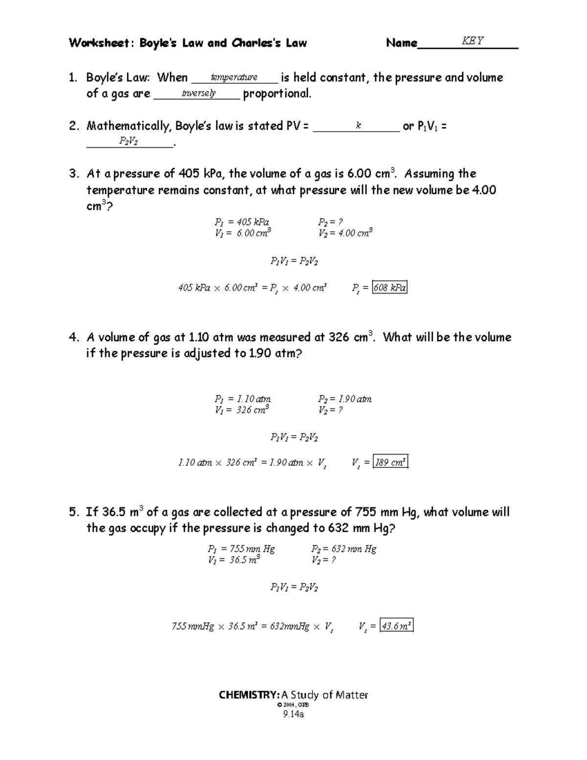 boyles law practice answer key