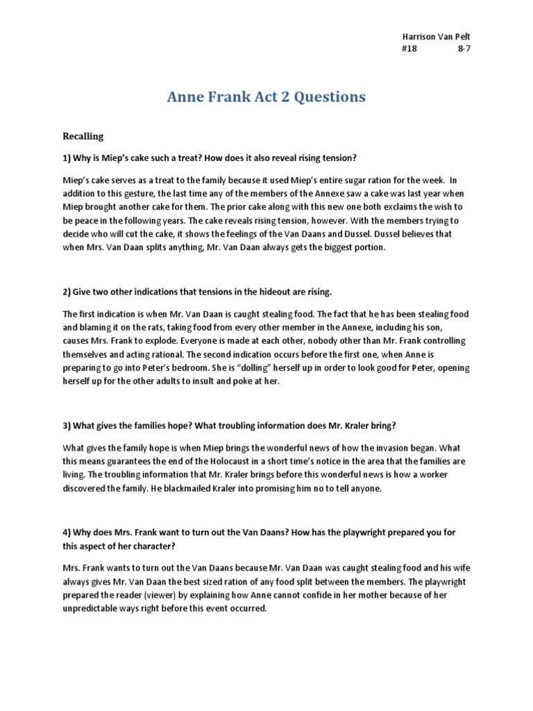 anne frank study guide answer key act 2
