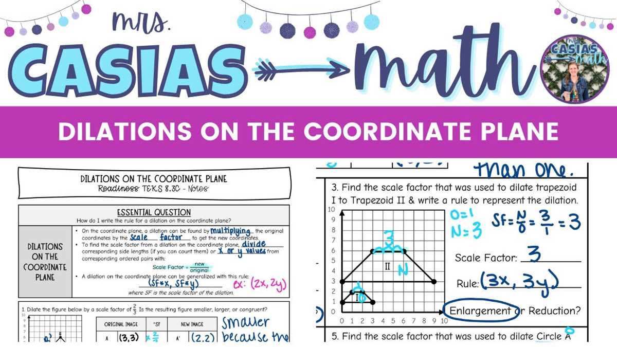 dilations on the coordinate plane answer key