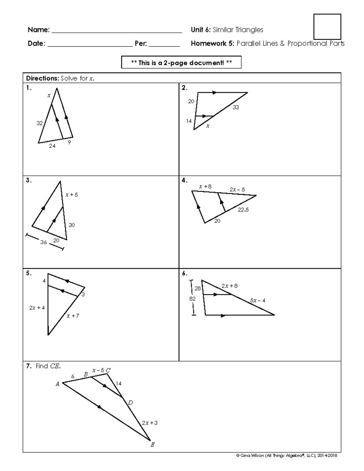 7 5 proportions in triangles form g answer key