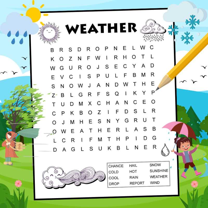 atmosphere and climate word search answers key