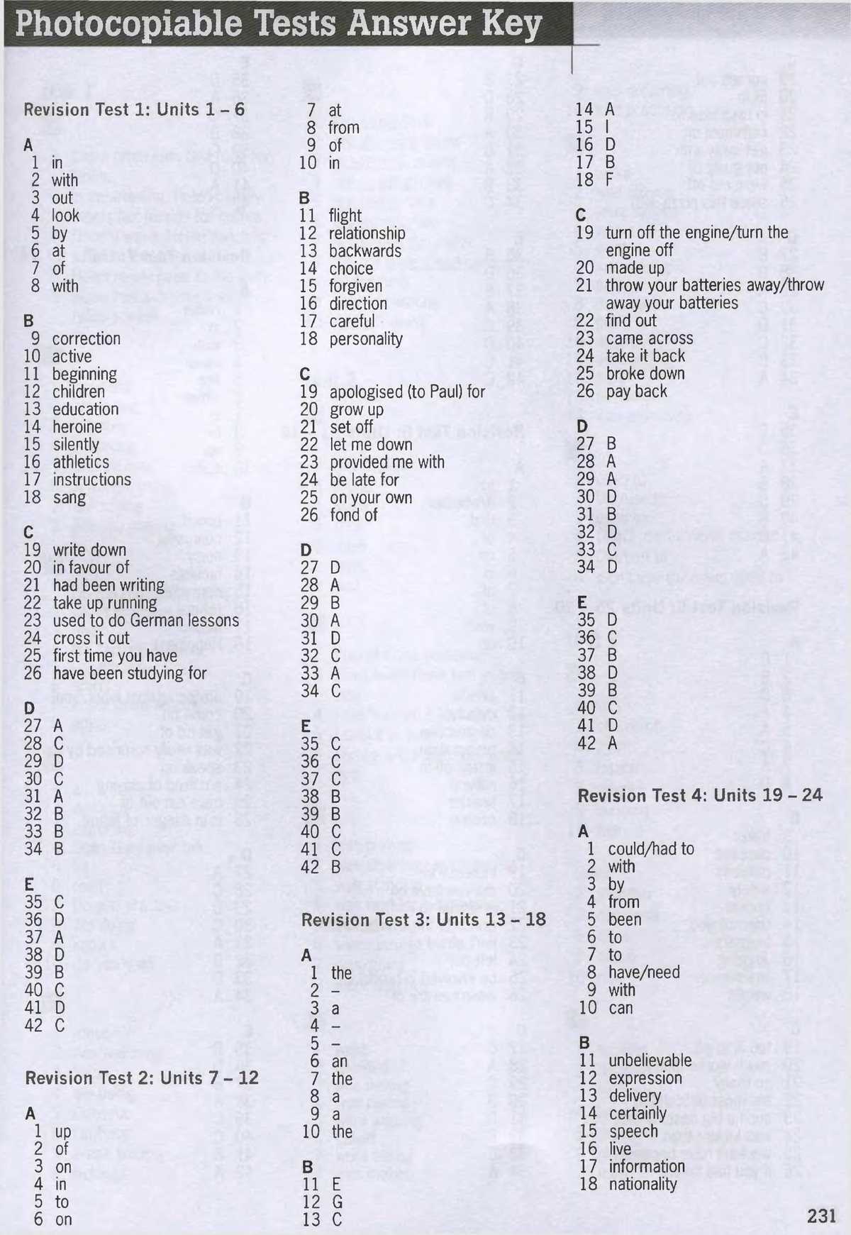 prentice hall literature grade 10 test b answer key
