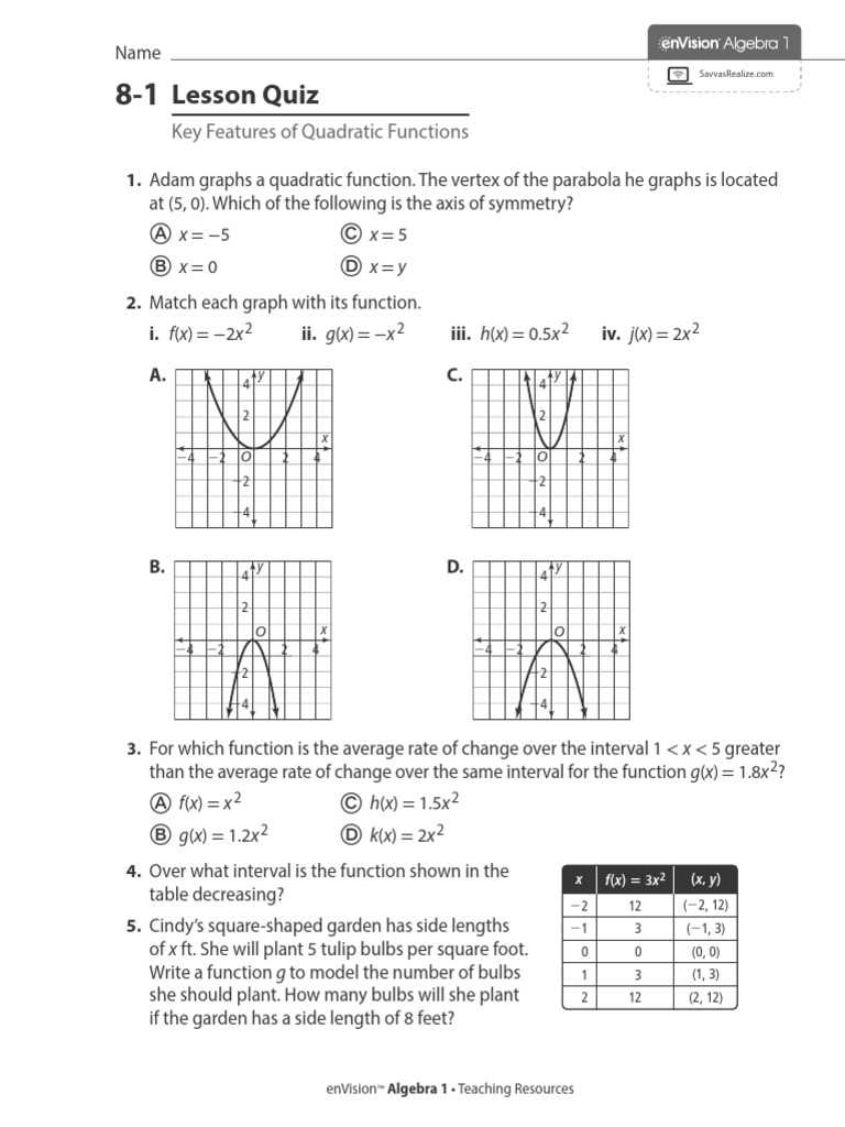 ohio state test algebra 1 session id 8 answer key
