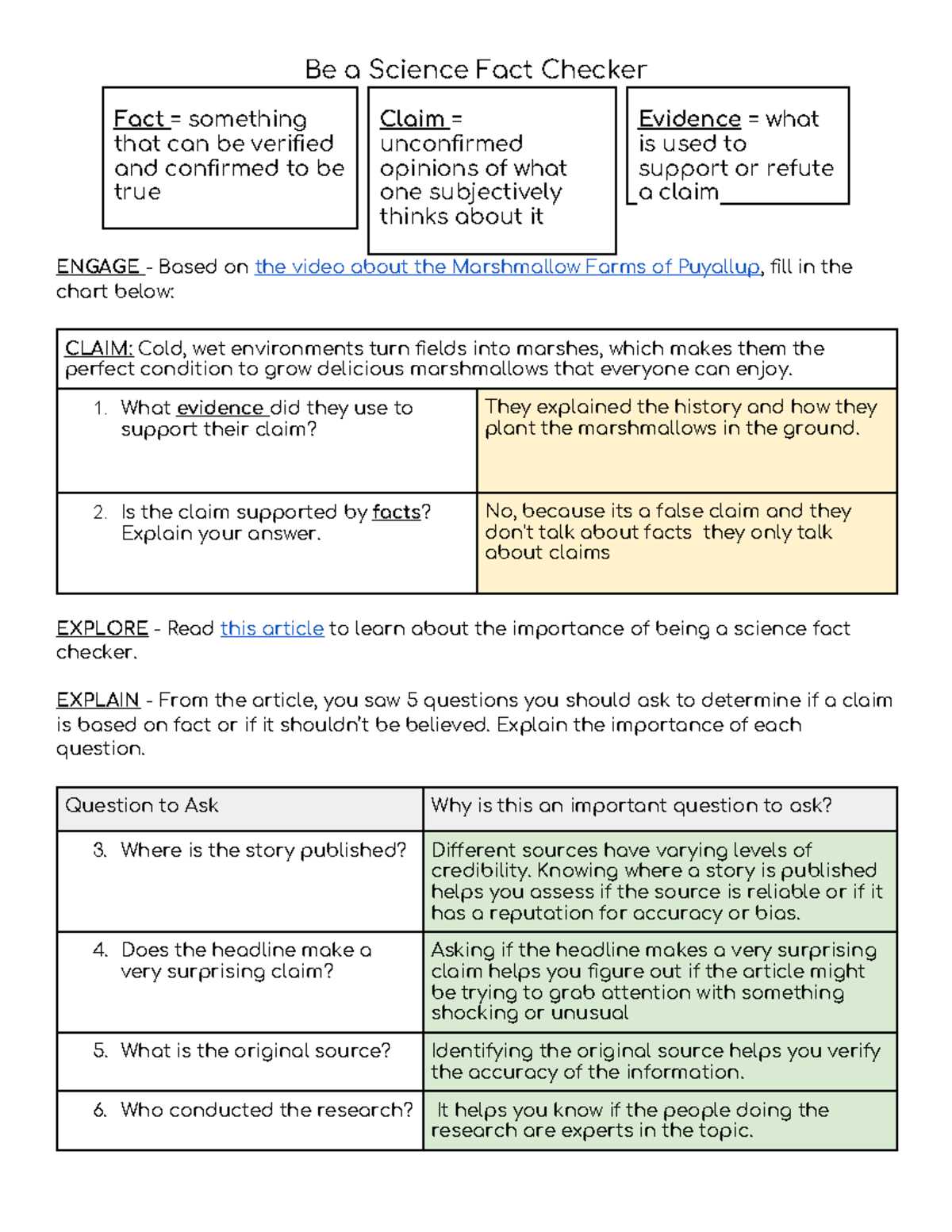 be a science fact checker answer key be a science fact checker answer key