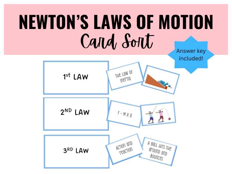 newtons laws of motion card sort answer key