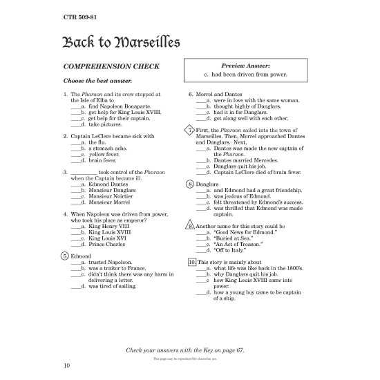 from the count of monte cristo answer key