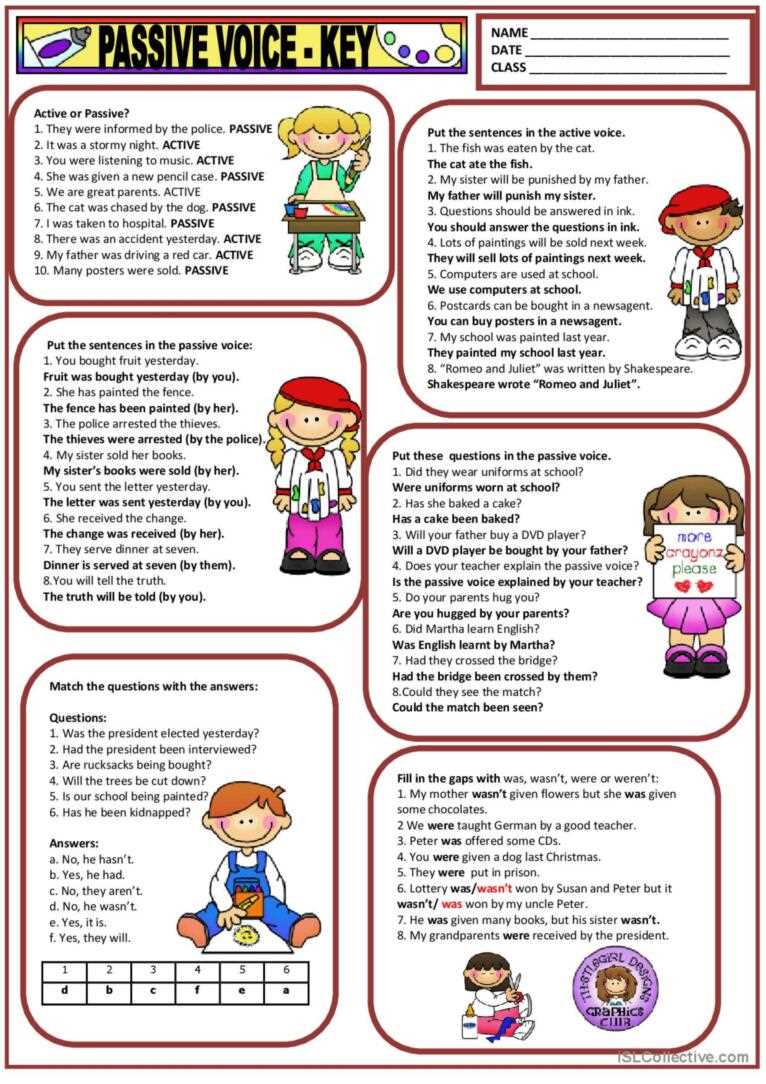 active/passive voice answer key