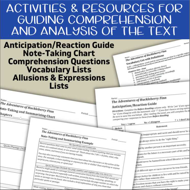 the adventures of huckleberry finn study guide answer key