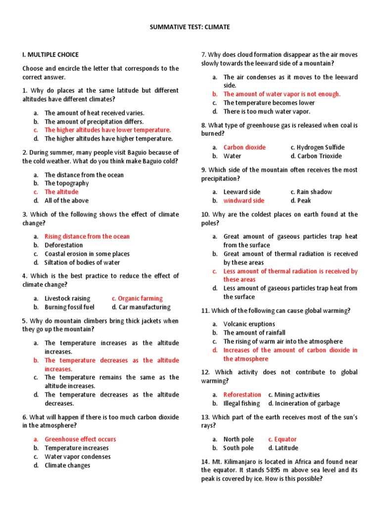 common core science climate change grade 10 answer key