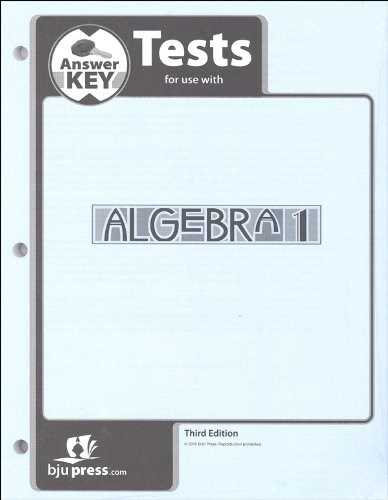 algebra 1 test with answer key