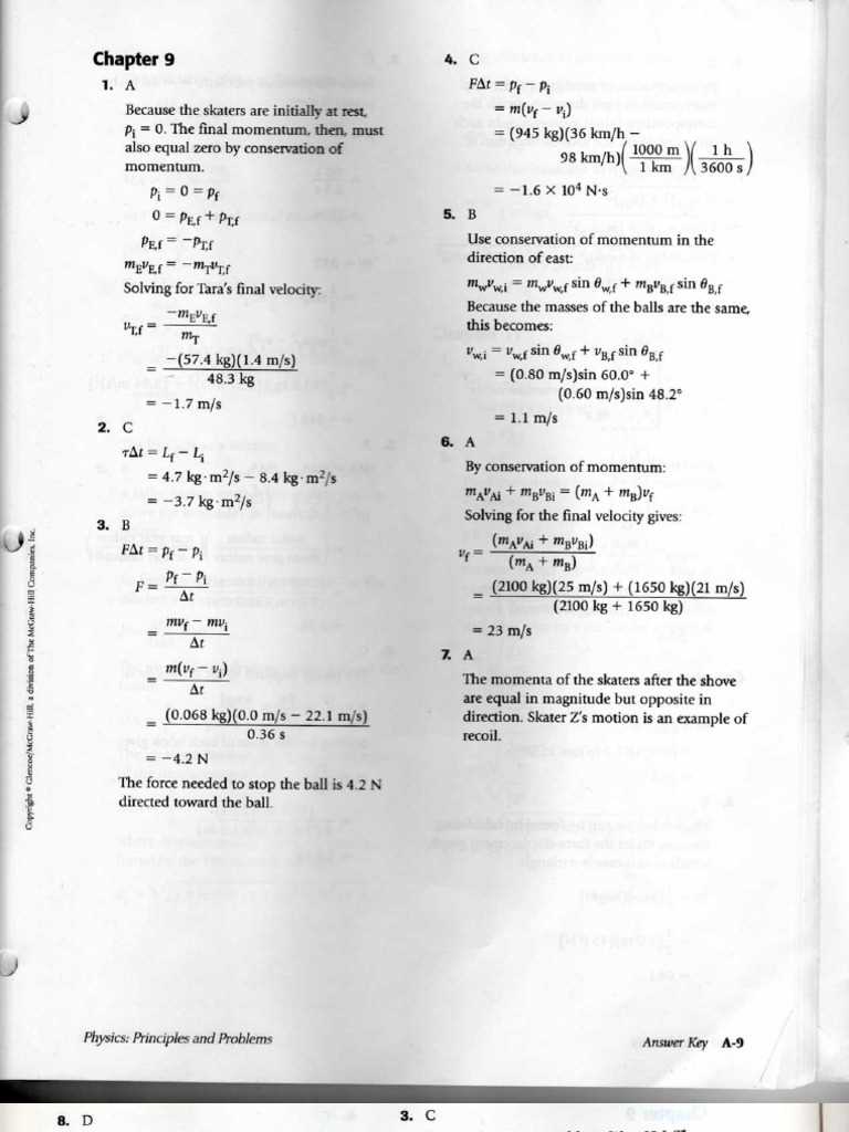physics principles and problems ch6 answer key