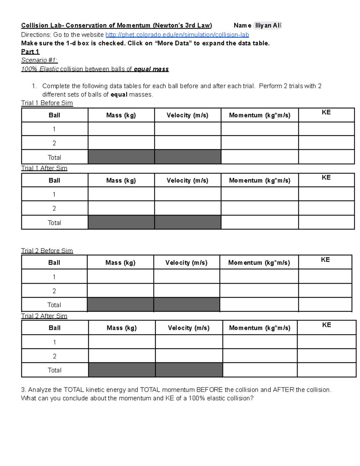 phet simulation collision lab answer key
