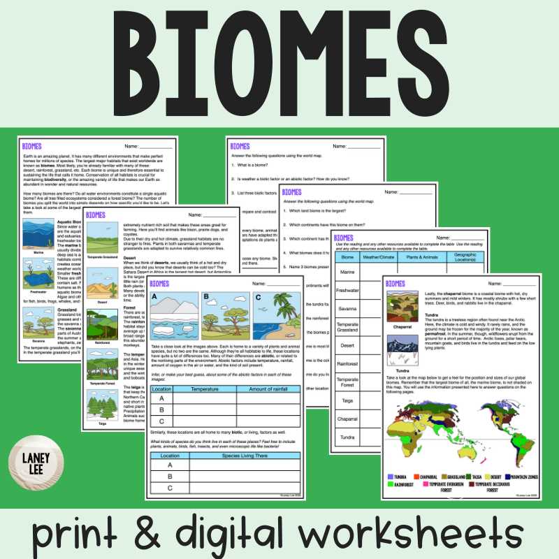 biomes of the world graphic organizer answer key