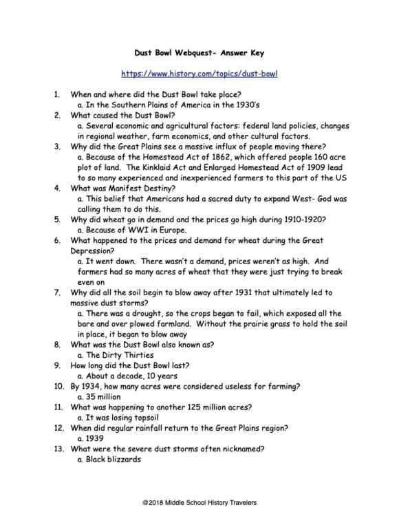 dust bowl answer key