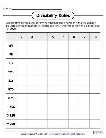power practice pre algebra 5 8 answer key divisibility tests