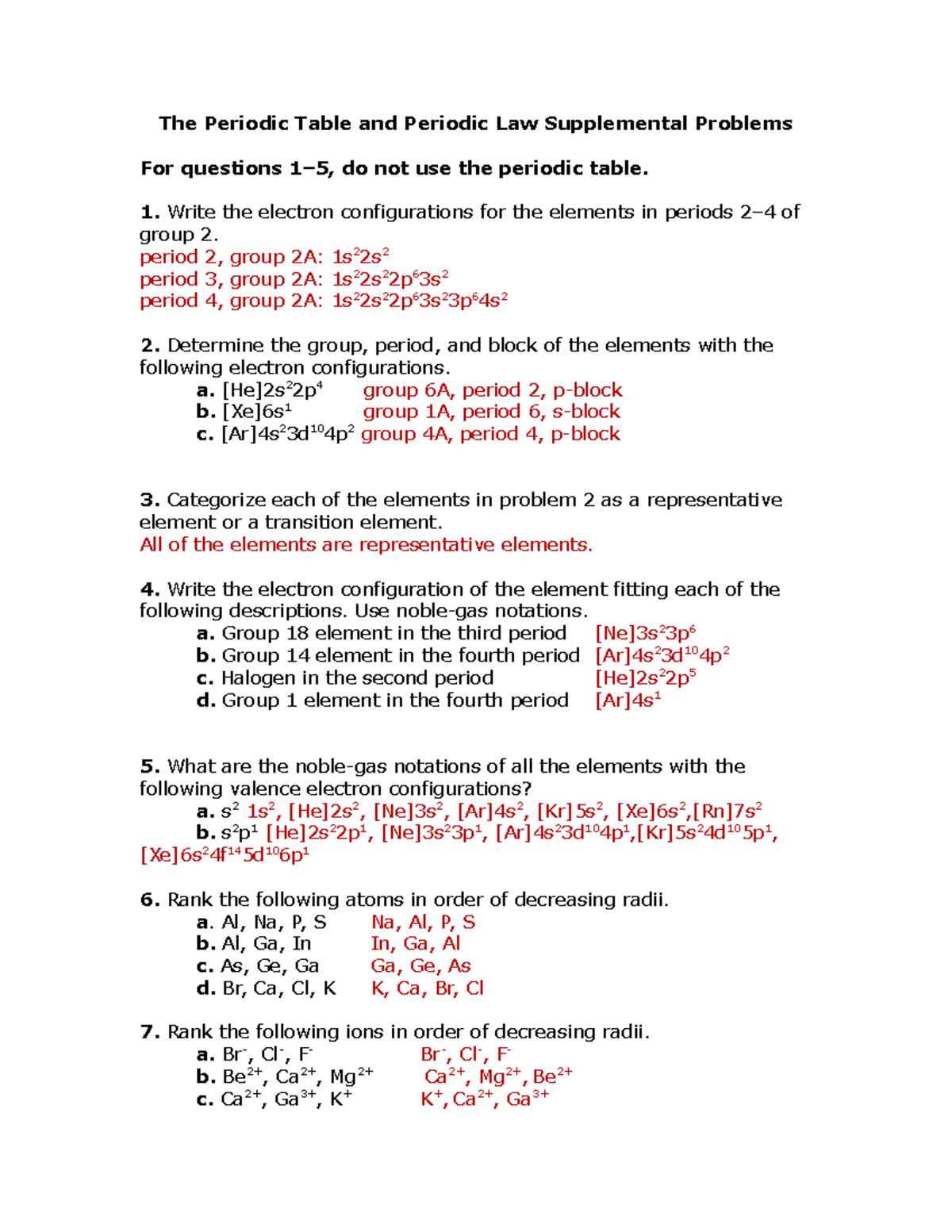 chapter 5 section 2 exploring the periodic table answer key