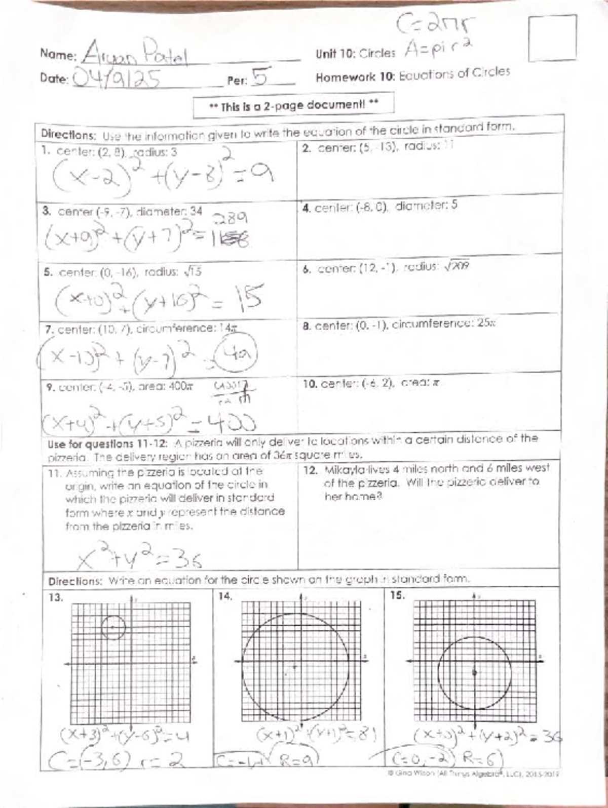 practice and homework lesson 10.7 answer key practice and homework lesson 10.7 answer key