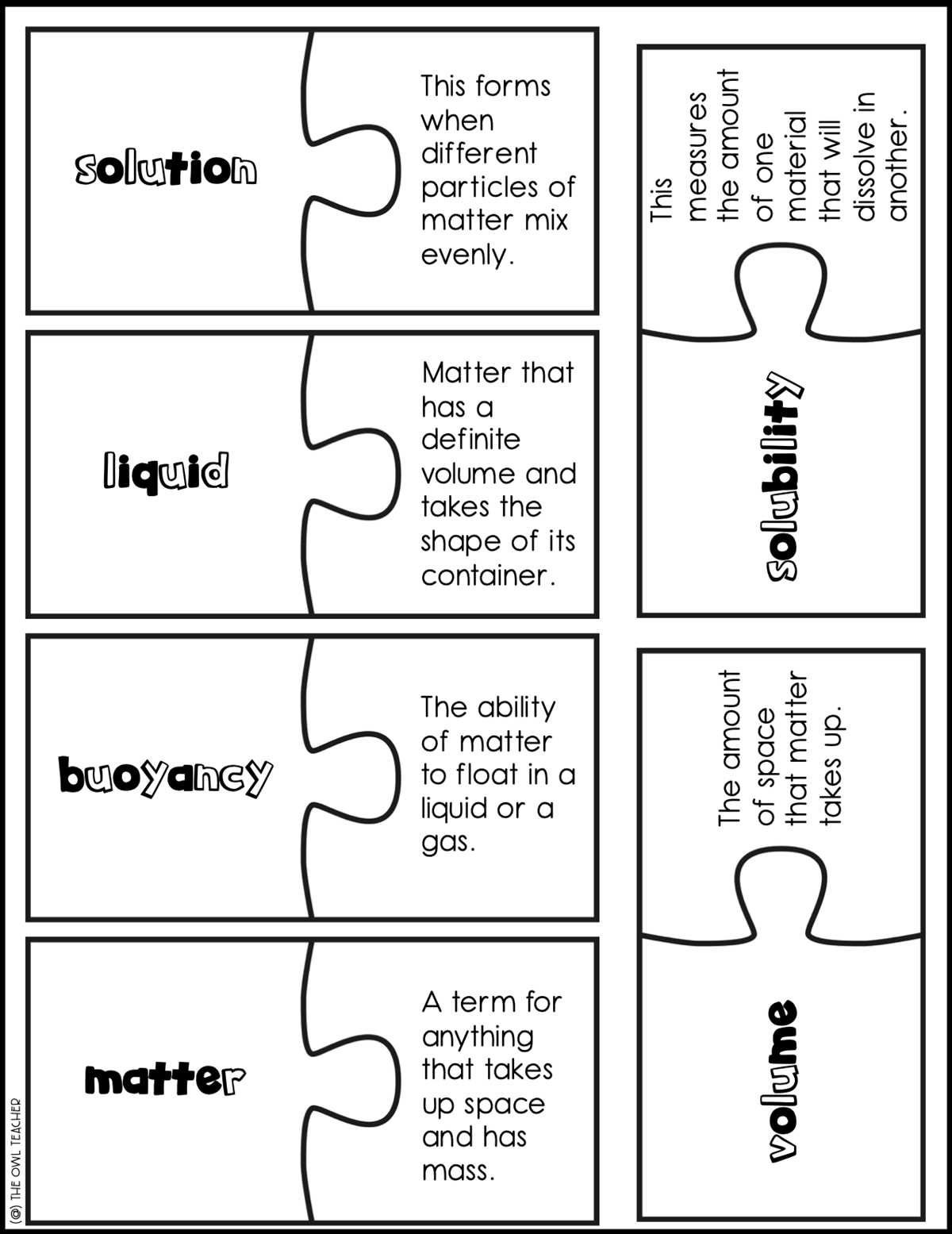 properties of matter vocabulary answer key sunrise science
