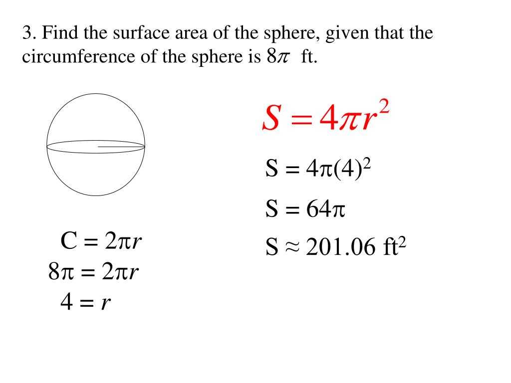 lesson 10.7 surface area of a sphere answer key
