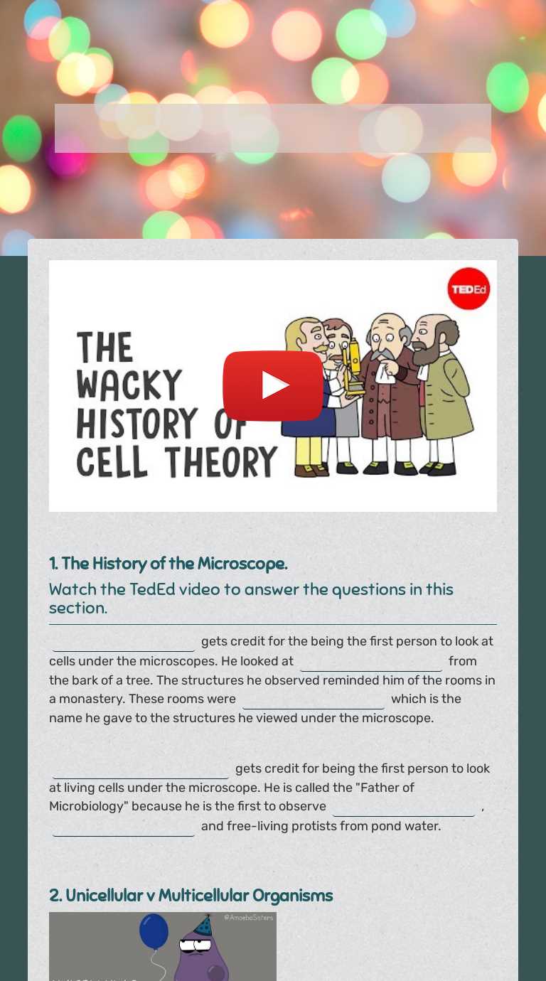 amoeba sisters microscopes worksheet answer key