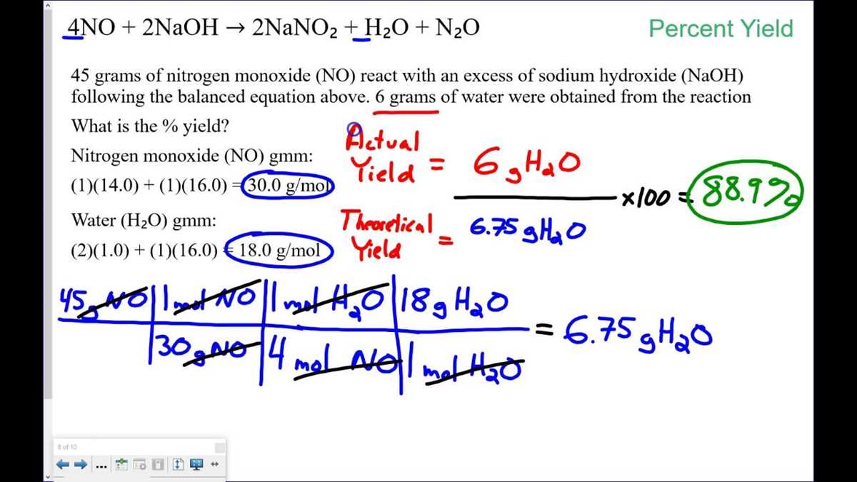 answer key percent yield problems worksheet