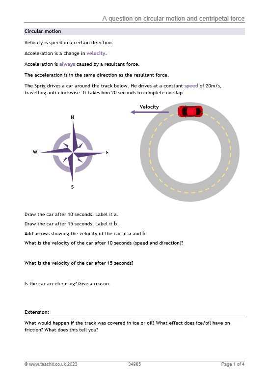 circular motion answer key