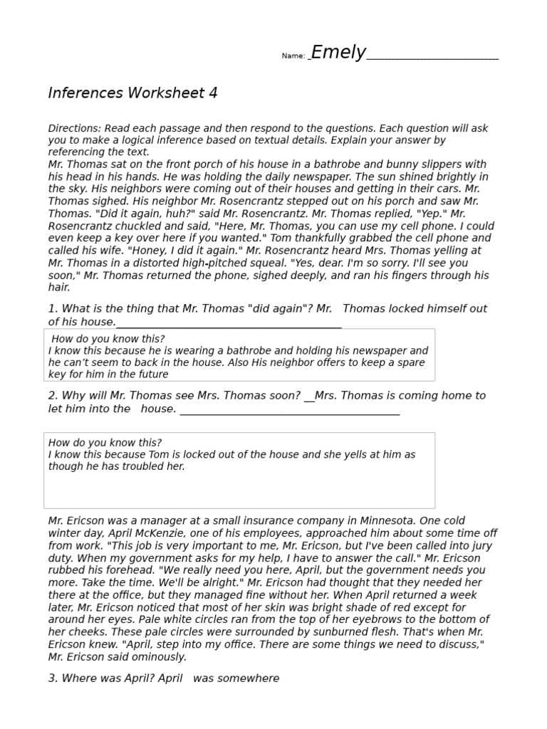 inferences worksheet 10 answer key