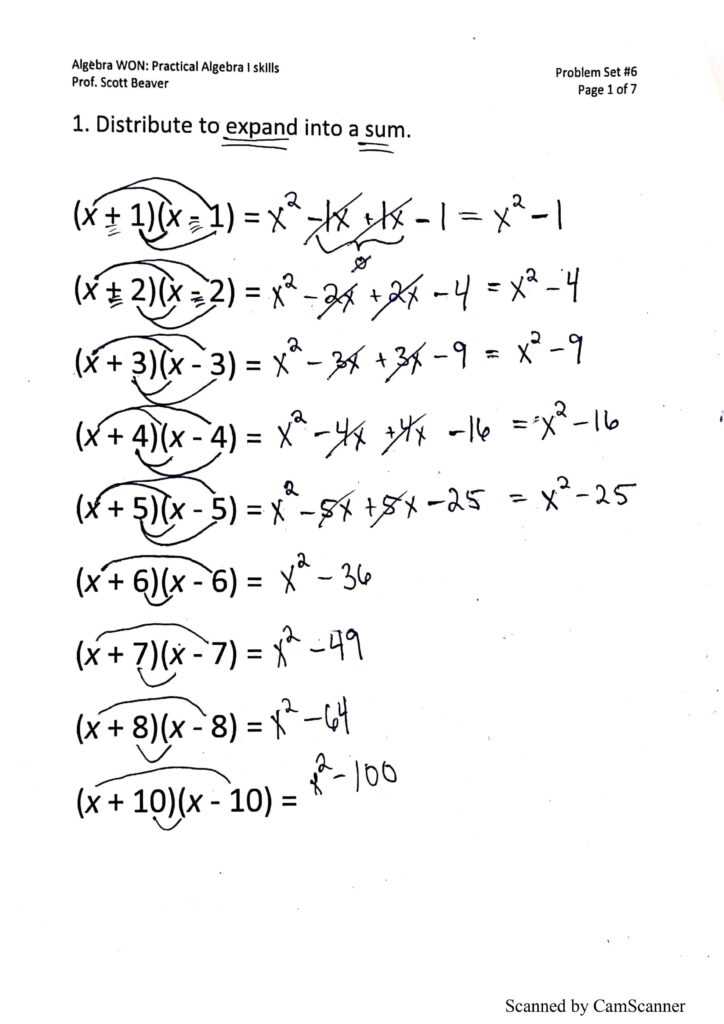 algebra 1 unit 1 practice answer key