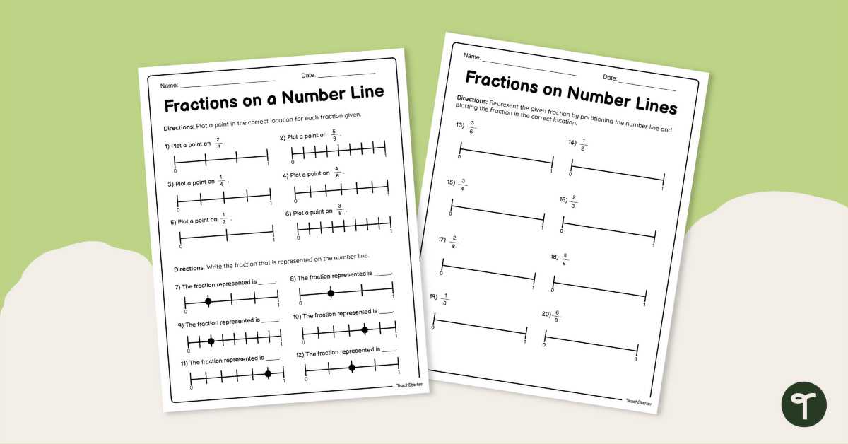 super teacher worksheets fractions number line answer key