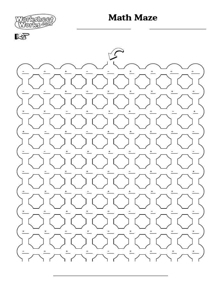 worksheet works math maze answer key