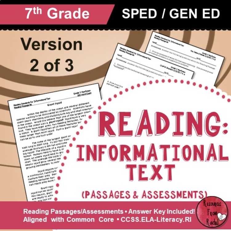 ready common core reading grade 7 answer key