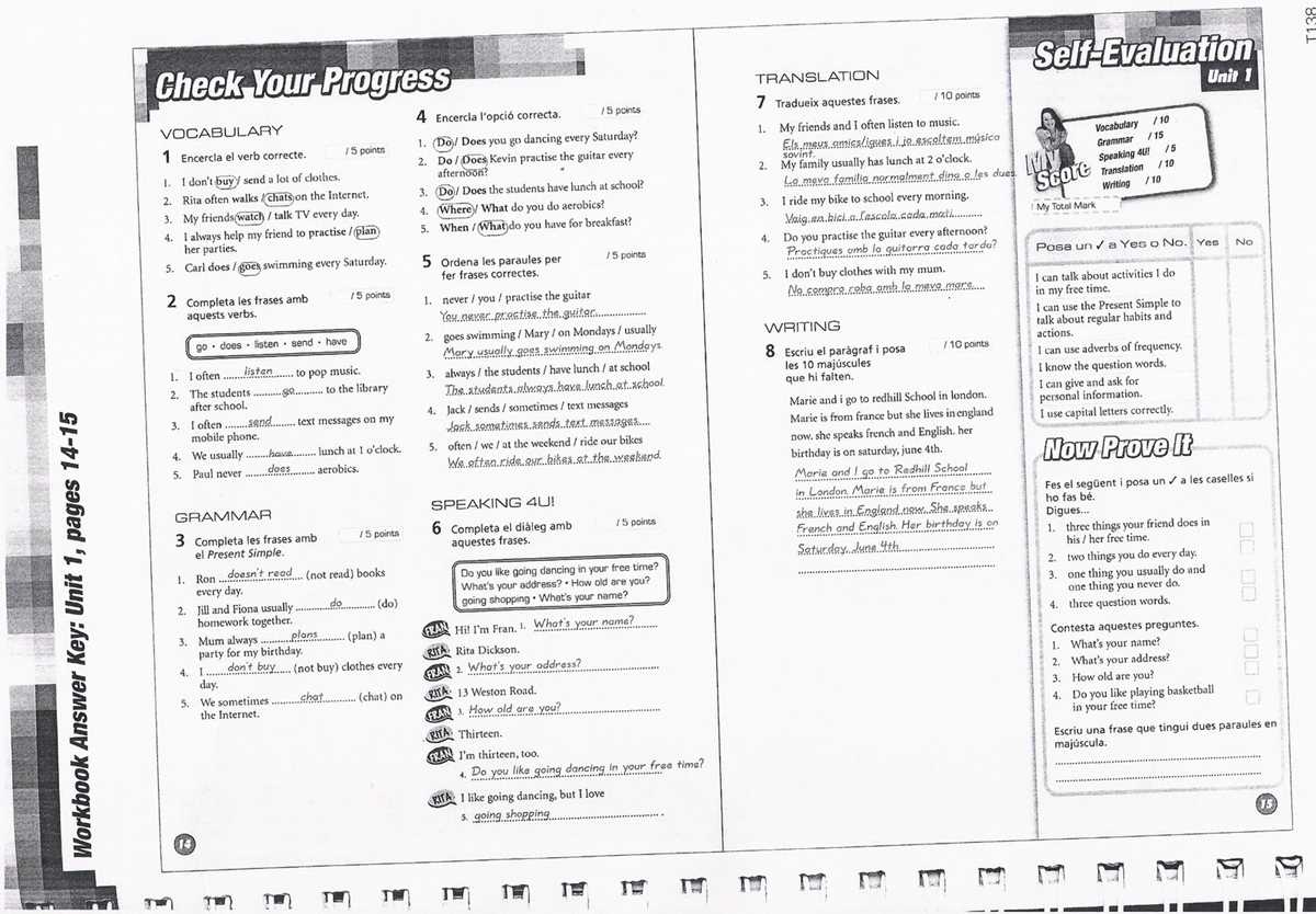 realidades workbook 3 answer key