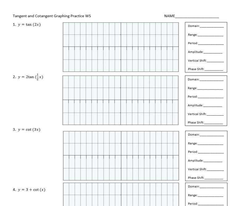 precalculus worksheet tangent and cotangent answer key
