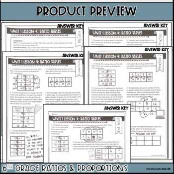 lesson 4 ratio tables answer key