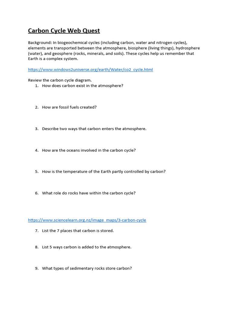 cycling webquest answer key