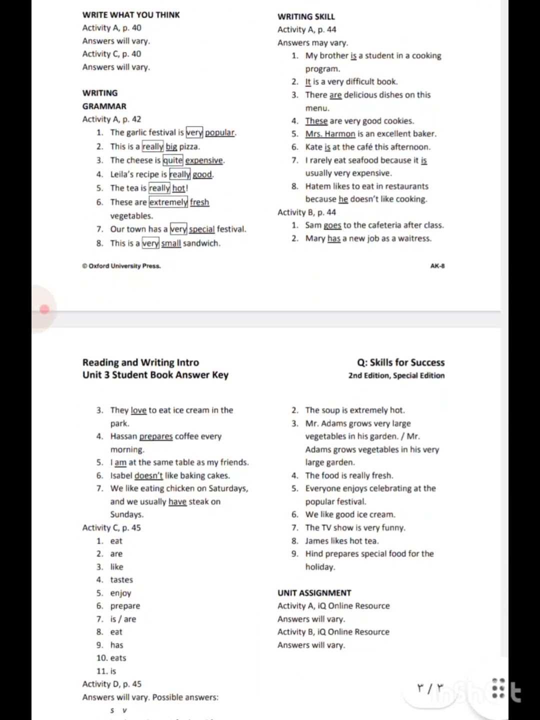 skills for success 5 reading and writing answer key