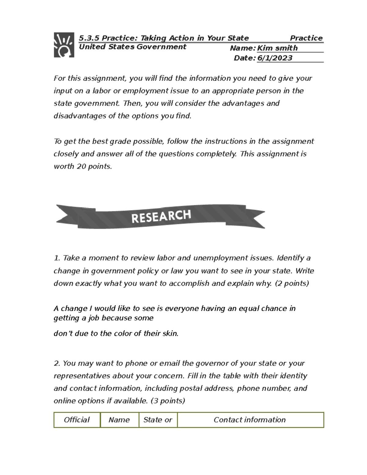 us government book 1 lesson 5 handout 5 answer key