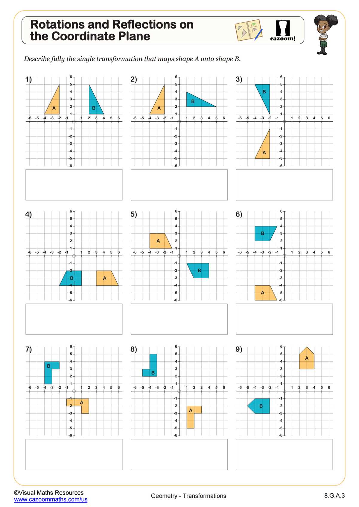 rotation worksheets grade 8 answer key