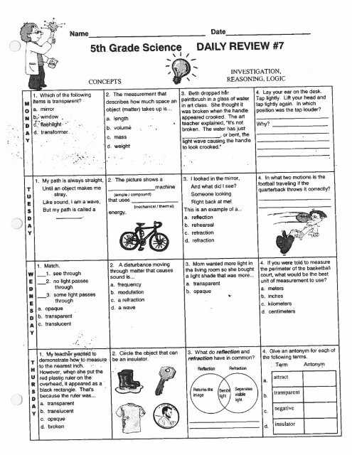 measuring up answer key science