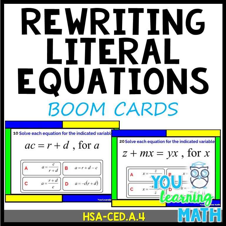 literal equations math lib answer key