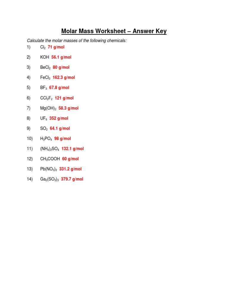 nacl gram formula mass worksheet answers key