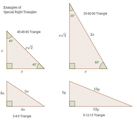 30 60 90 triangles worksheet answer key