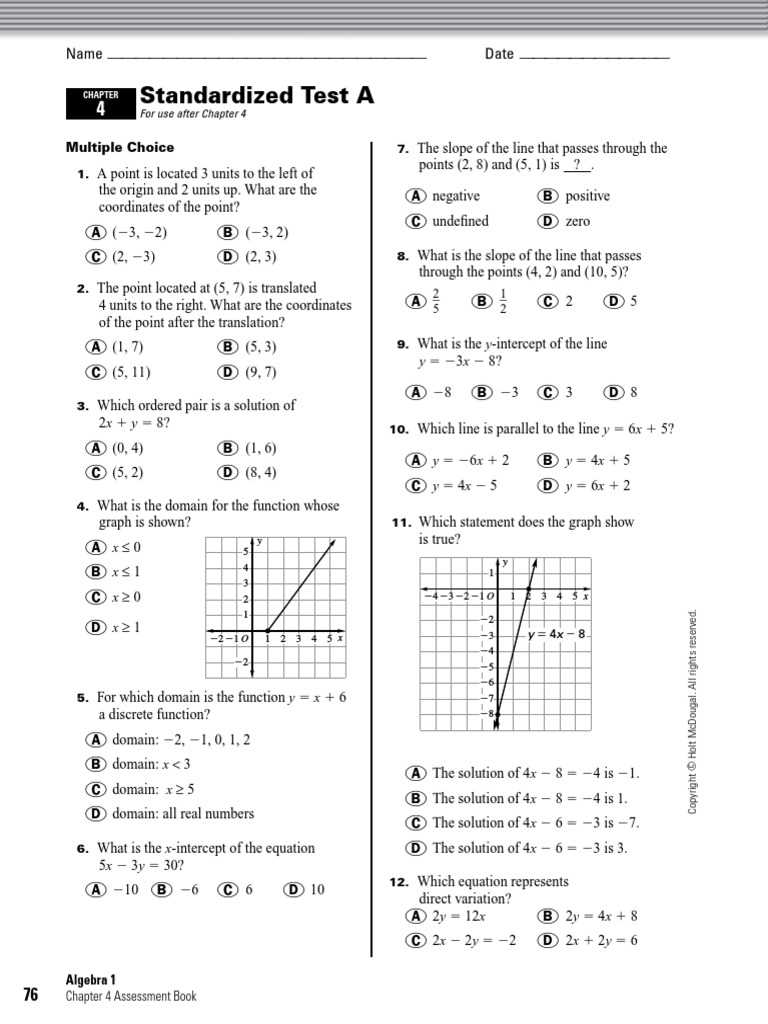 holt chemistry standardized test practice answer key chapter 4