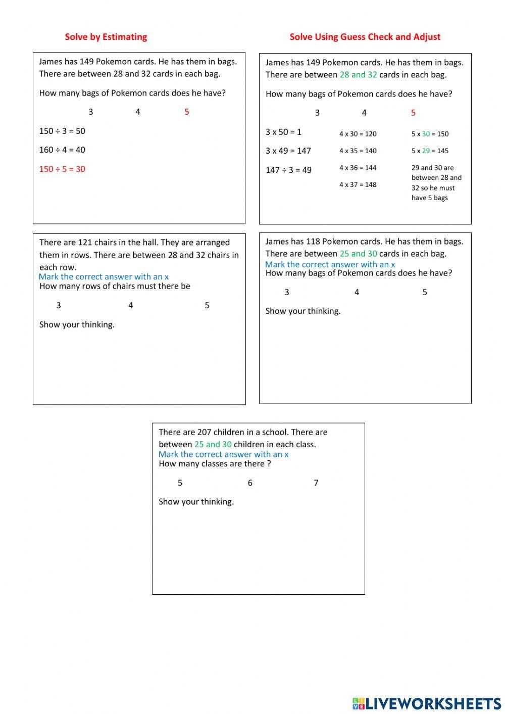 lesson 5 problem solving practice answer key