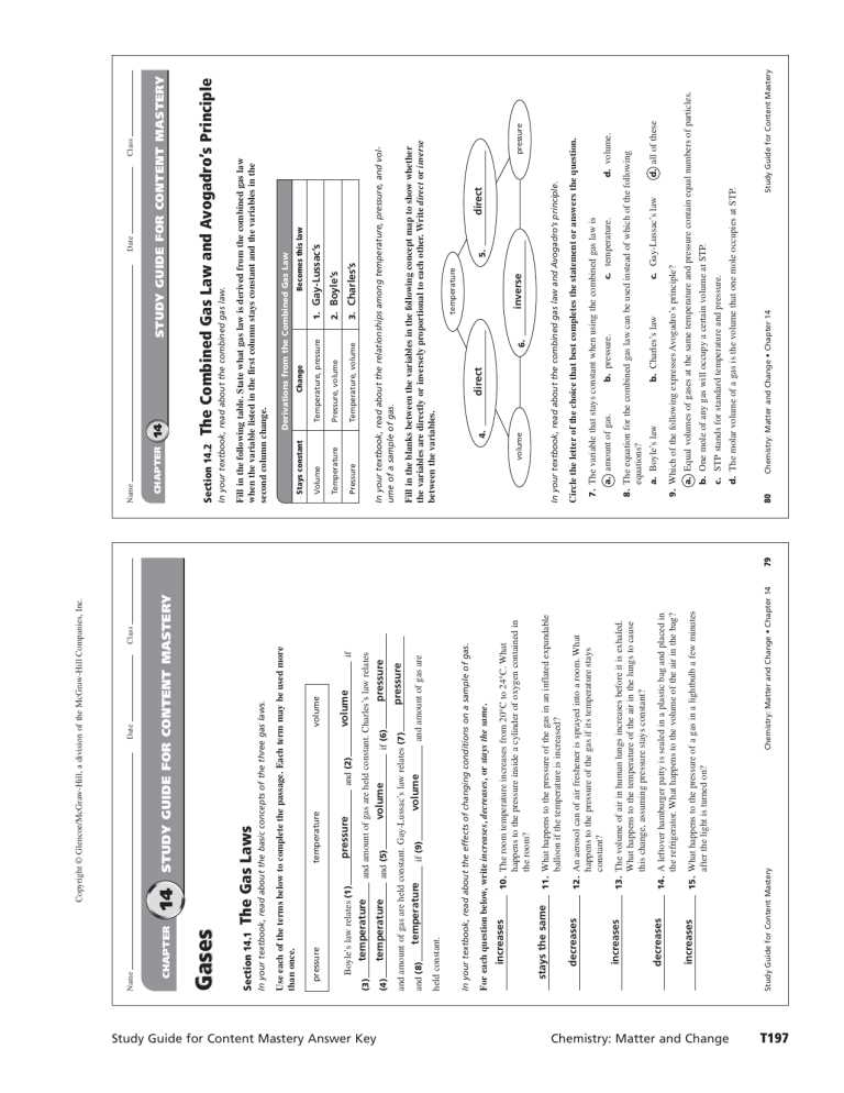 11.1 gas pressure study guide answer key
