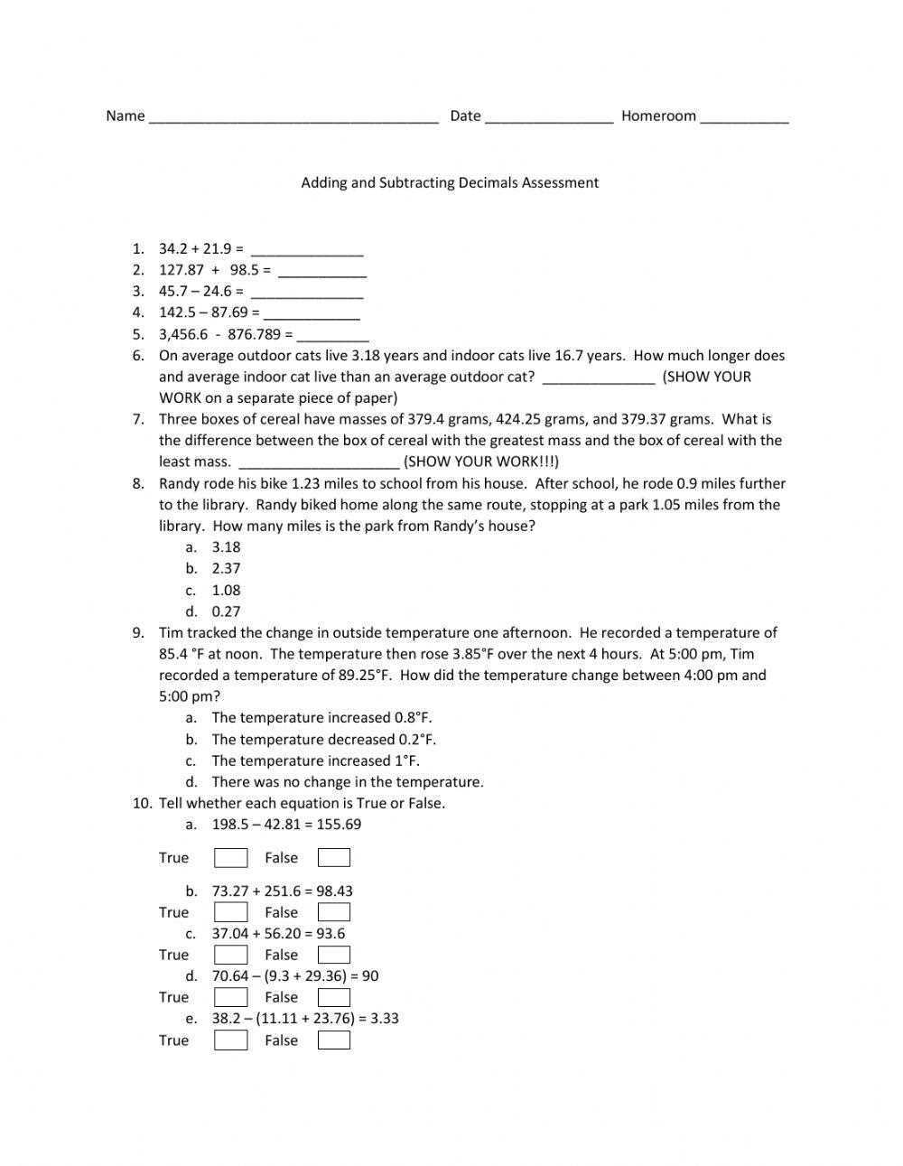 5.nbt.7 worksheets answer key