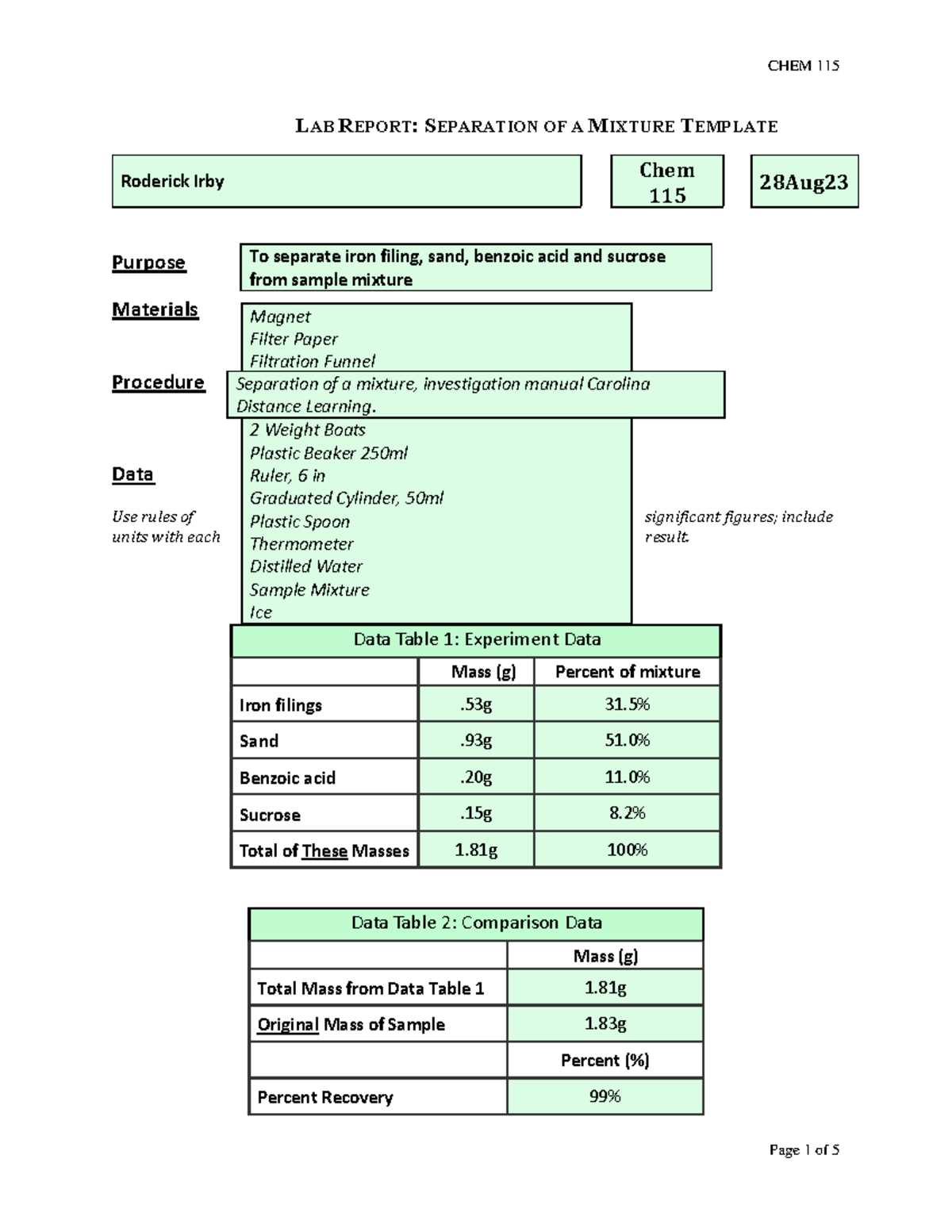 separation of a mixture lab answer key separation of a mixture lab answer key