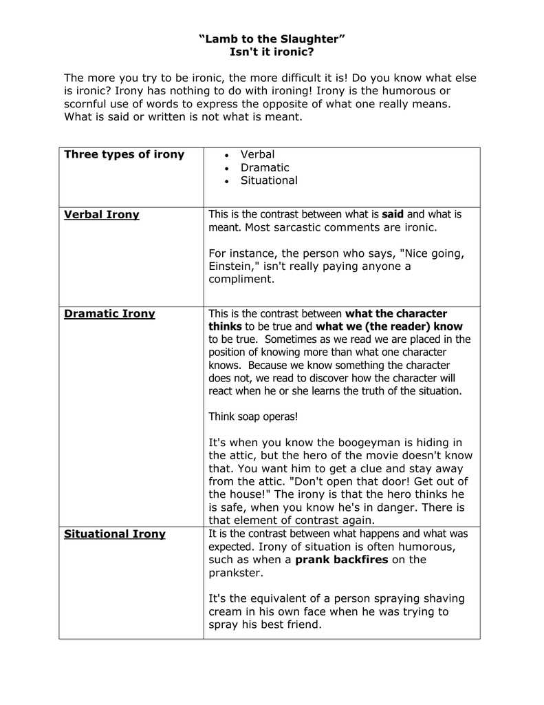 lamb to the slaughter answer key