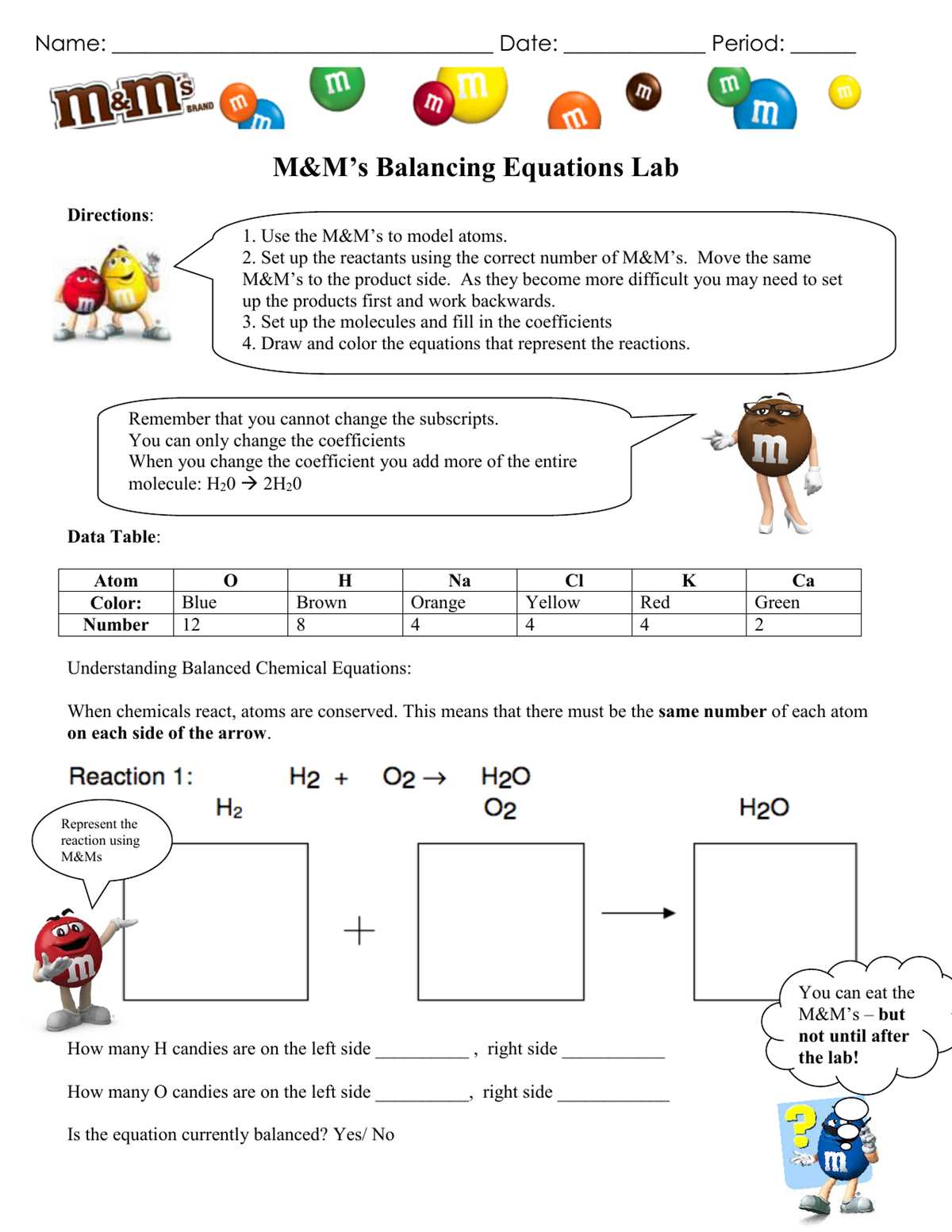 balancing equations labster answer key